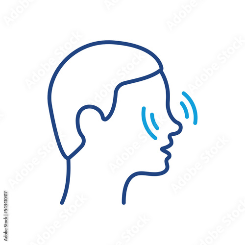 Runny Nose Line Icon. Nose Pain, Itch, Inflammation or Ache Linear Icon. Rhinitis, Allergy or Nasal Mucus Outline Pictogram. Sign for Medical Poster. Editable stroke. Vector illustration