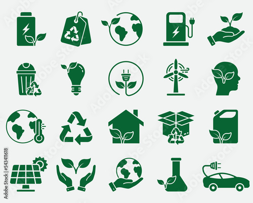 Renewable Resource Sign Set, Wind and Water Power. Environmental Ecology of Planet Earth Silhouette Icon. Green Energy Pictogram. Eco Sustainable Technology Symbol. Isolated Vector Illustration
