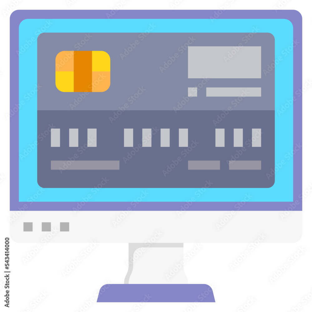 Credit Card Online Payment flat color icon. Can used for digital product, presentation, UI and many more. Credit Card Online Payment flat color icon. Can used for digital product, presentation, UI and many more.