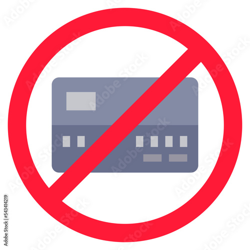 Credit Card Declined flat color icon. Can used for digital product, presentation, UI and many more.