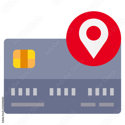Credit Card Location flat color icon. Can used for digital product, presentation, UI and many more.