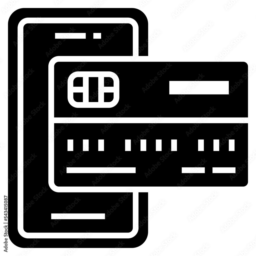 Credit Card Mobile Payment glyph icon. Can used for digital product, presentation, UI and many more. Credit Card Mobile Payment glyph icon. Can used for digital product, presentation, UI and many more.