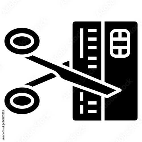 Credit Card Expired glyph icon. Can used for digital product, presentation, UI and many more.