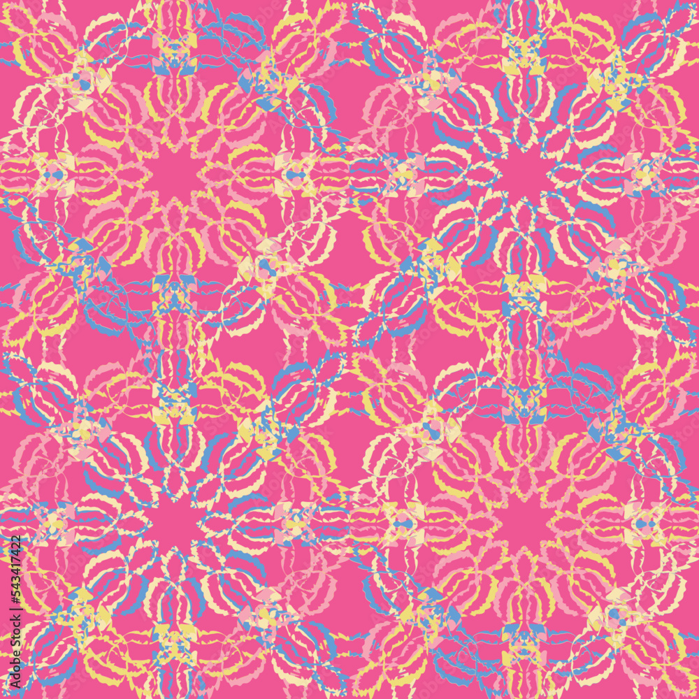 Seamless fractal pattern in vector format for printed fabrics or any other purposes. Every object is grouped base on color so the pattern is editable, tileable and easy to use. Seamless fractal pattern in vector format for printed fabrics or any other purposes. Every object is grouped base on color so the pattern is editable, tileable and easy to use.