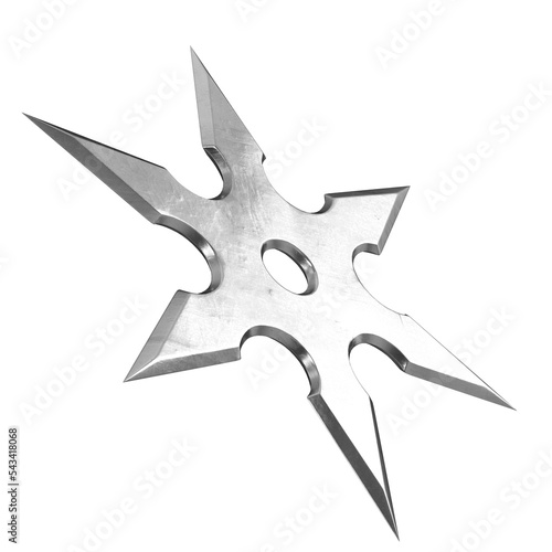 Fotografi 3d rendering illustration of a shuriken ninja star