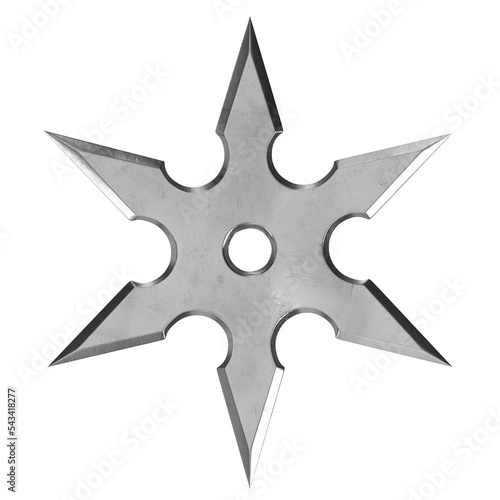 Foto 3d rendering illustration of a shuriken ninja star