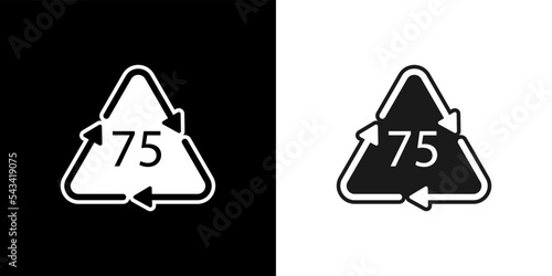 Low Lead Glass. Glass recycling code 75 GL. Vector illustration