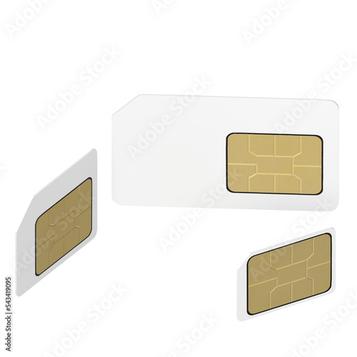 3d rendering illustration of some SIM cards
