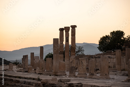 Facade of the ancient library of Ephesus in Turkey photo