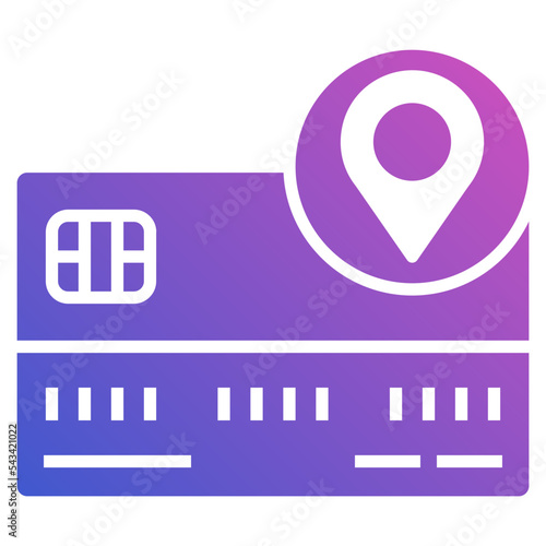 Credit Card Location flat gradient icon. Can used for digital product, presentation, UI and many more.