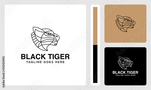 black tiger head outline logo