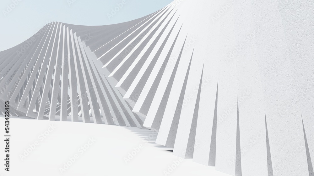 Naklejka premium Futuristic white architecture background 3d render