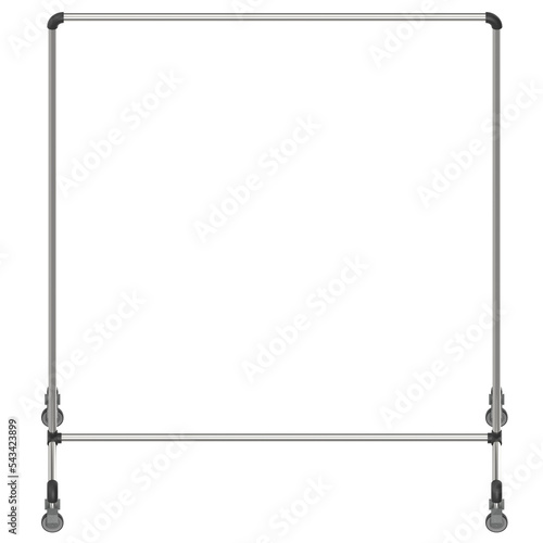 3d rendering illustration of a single bar clothing rack photo