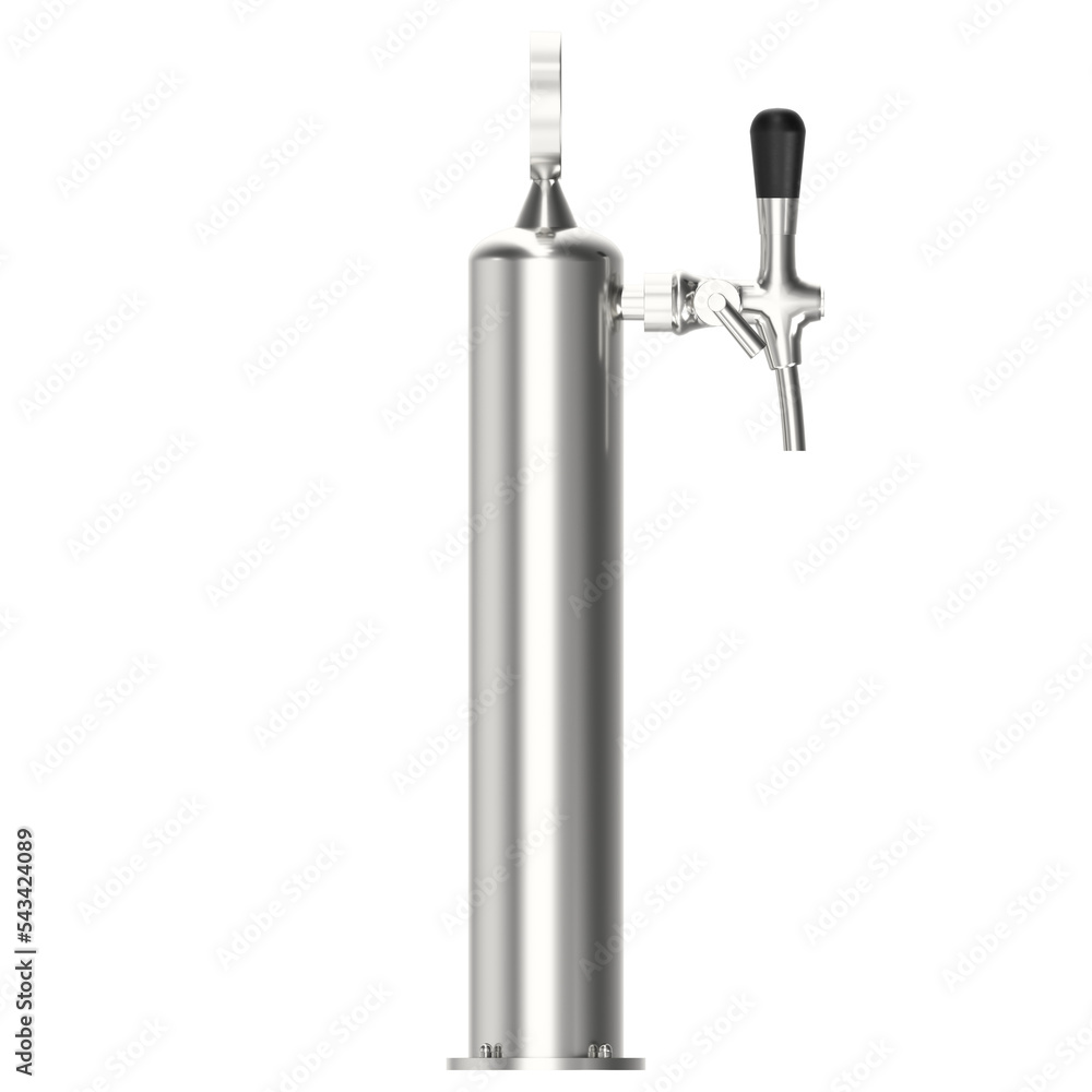 3d rendering illustration of a single beer tap 3d rendering illustration of a single beer tap