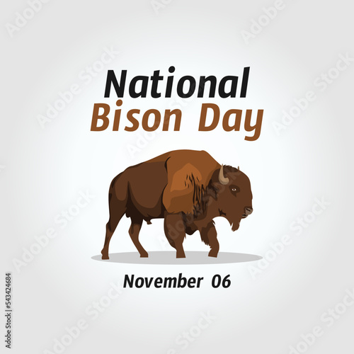 vector graphic of national bison day good for national bison day celebration. flat design. flyer design.flat illustration.