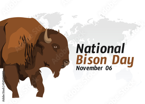 vector graphic of national bison day good for national bison day celebration. flat design. flyer design.flat illustration.
