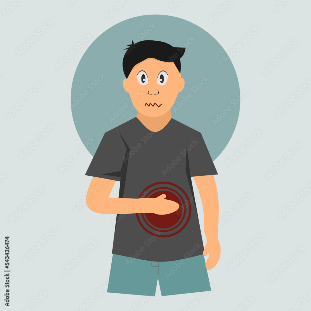 indigestion, nausea and vomiting, pain in the abdomen and stomach