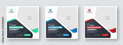 Social media post template. Social media banner bundle design. Modern and creative social media post design. Digital marketing social media post template. Web banner template. Banner Bundle & Set.