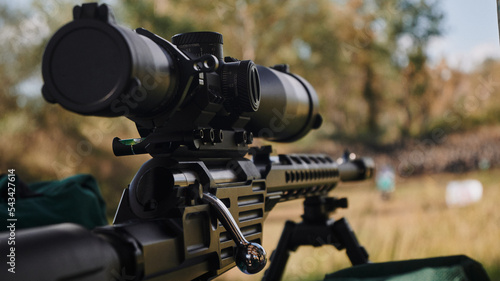 The bolt action of a sniper rifle in competitive games