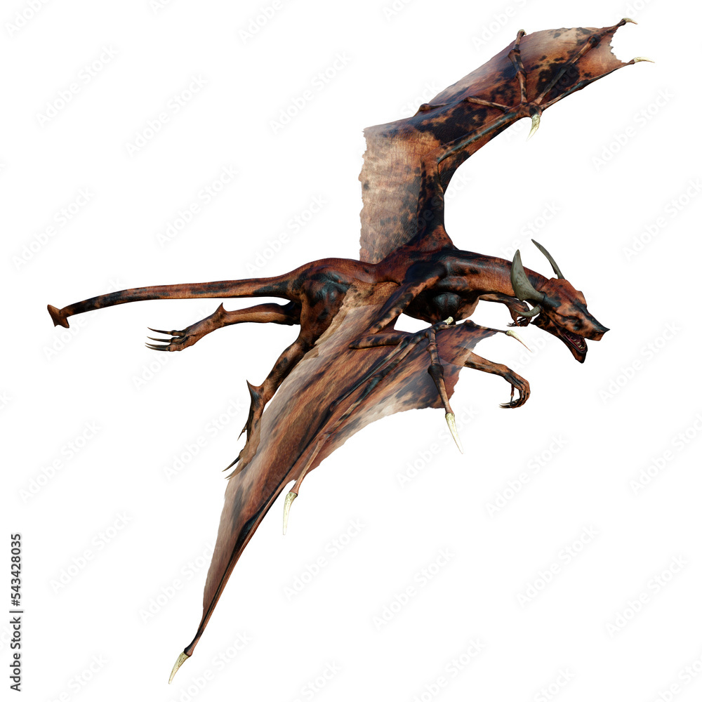 Fototapeta premium 3D Rendering Fairy Tale Dragon on White