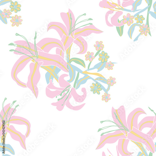 Tropical Floral Seamless Pattern Design Background