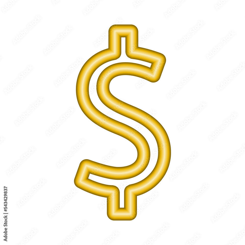 3D gold dollar symbol Golden coin icon Money design Currency sign in gold Vector illustration Isolated on white background 3D gold dollar symbol Golden coin icon Money design Currency sign in gold Vector illustration Isolated on white background