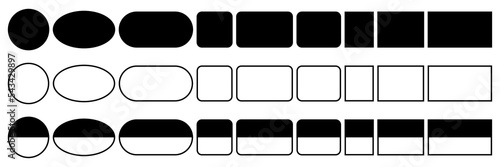 Set of geometric shapes qeadrangle, circle icons vector