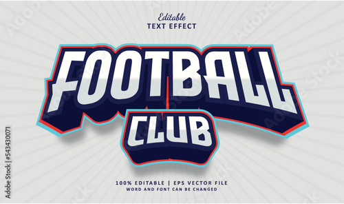 Football Club editable text effect style vector
