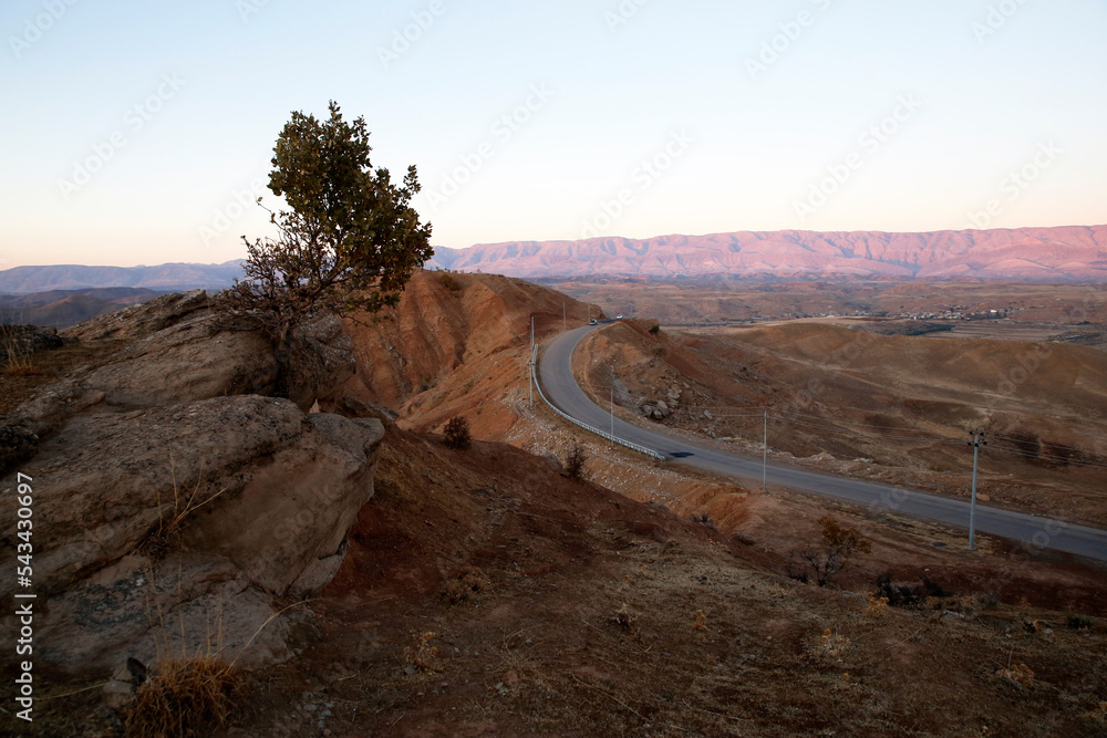 Kurdish Rocks Mountains in Kurdish region between Erbil and Zab river. The geology of ...
