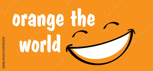 Orange the world, November 25 Awareness symbol. International day for the elimination of stop violence against women and girls. Physical or sexual violence. Prevention vector banner. White ribbon sign