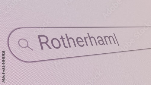 Search Bar Rotherham 
Close Up Single Line Typing Text Box Layout Web Database Browser Engine Concept photo
