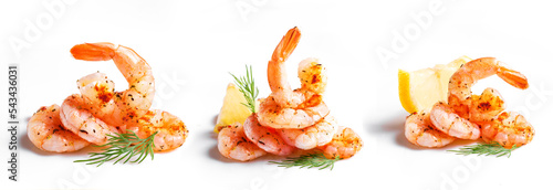Grilled or roasted shrimps