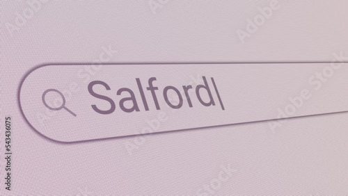 Search Bar Salford 
Close Up Single Line Typing Text Box Layout Web Database Browser Engine Concept photo
