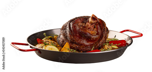 Canvas Print Crispy roasted pork knuckle