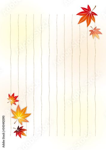 紅葉、便箋、秋、挨拶、葉 、植物、文具