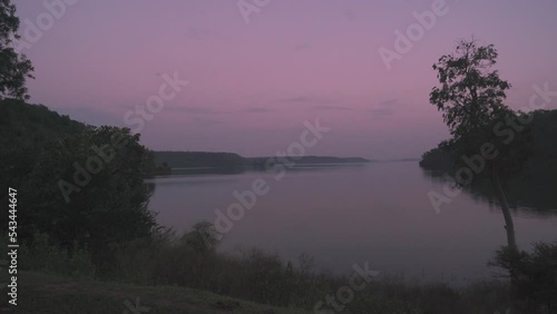 Reservoir or Lake at time of Sunset or Twilight with Hills in Background in Shivpuri, Madhya Pradesh photo