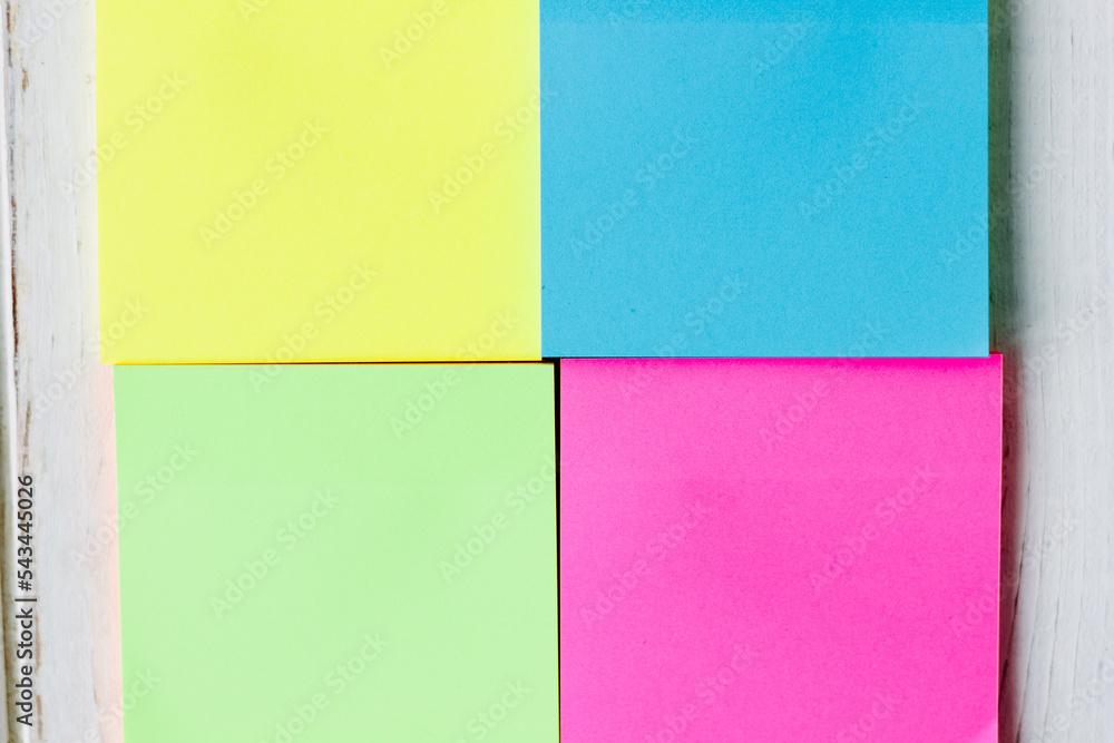 different colors stickers for notes with copy space