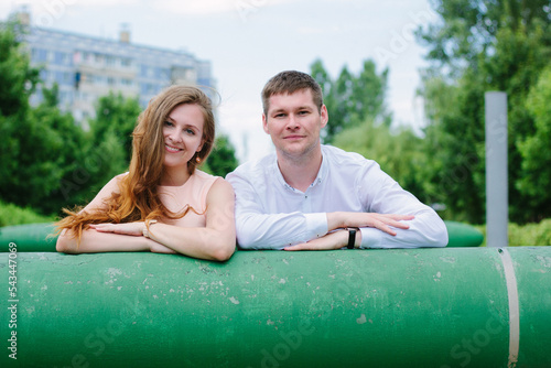Lovely couple sitting toget...
