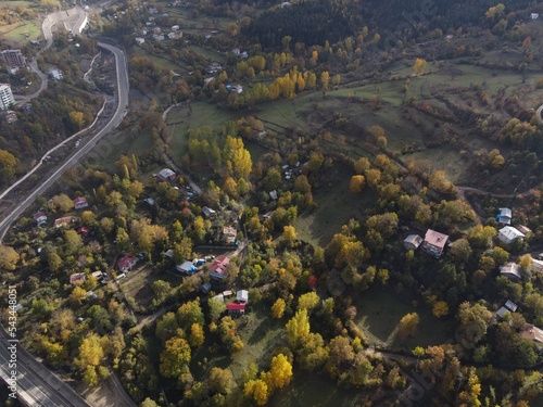 Aerial drone video shooting of Şavşat district of Artvin province
