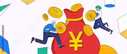 Internet finance financial management investment flat vector concept operation illustration
