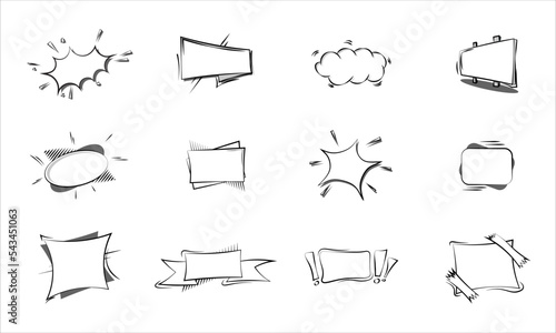 Set of speech bubbles. pop art, bubble board with copy space for you to write