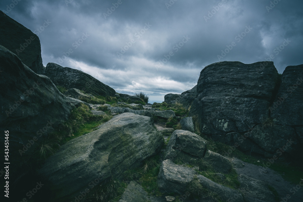 Rugged Peaks Landscape on a Stormy Day