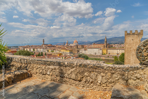 Slika na platnu Vue sur Florence, le Palazzo Vecchio, le Duomo et la Basilica di Santa Croce di