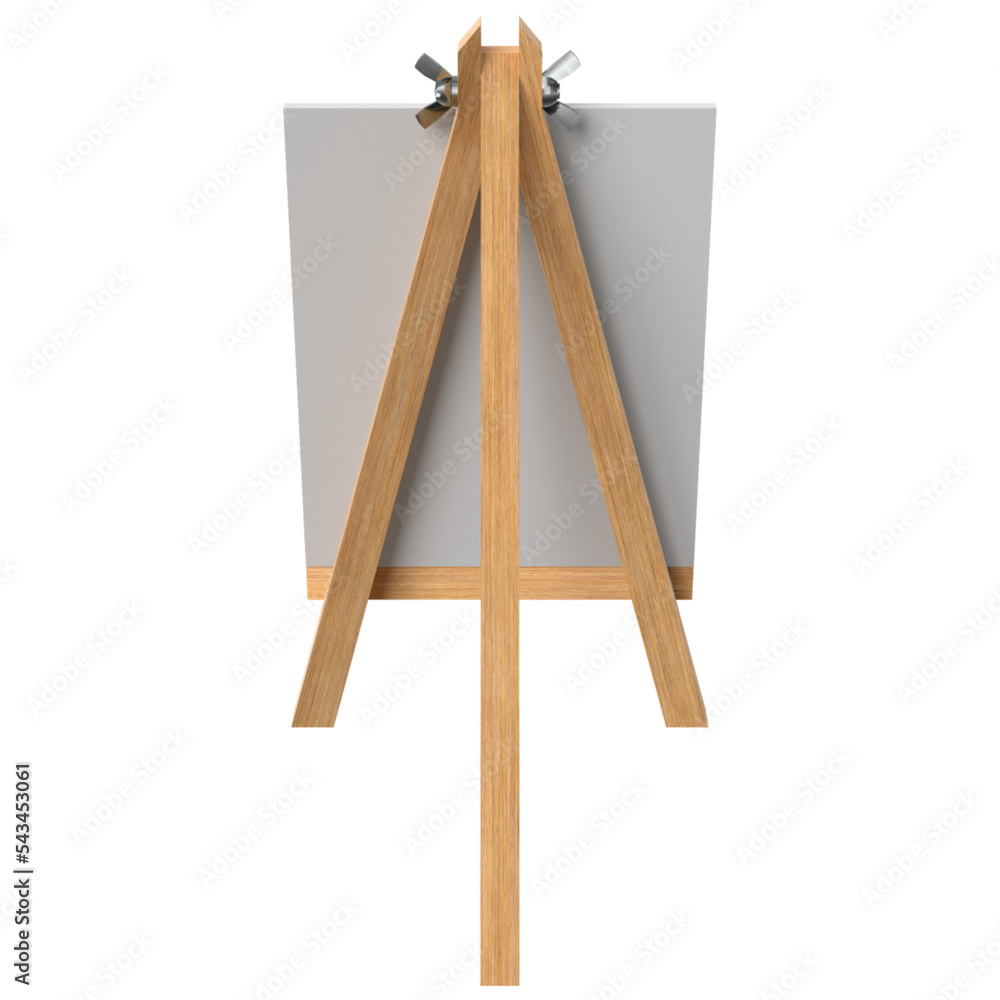 3d rendering illustration of a small canvas on tripod