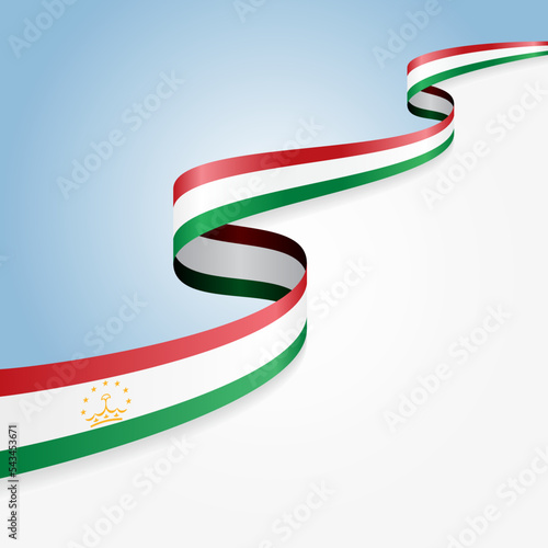 Tajikistan flag wavy abstract background. Vector illustration. photo