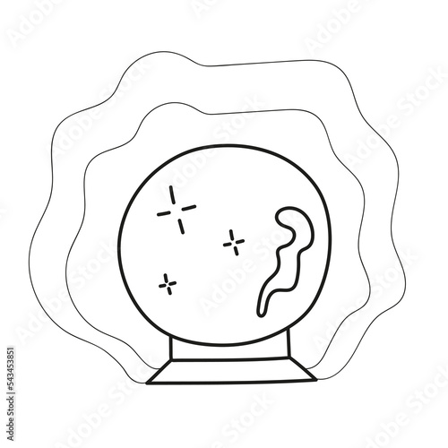 Hand drawn illustration magic ball.