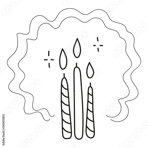 Hand drawn illustration of magical candles.
