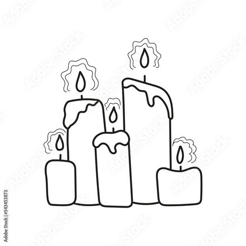 Hand drawn illustration of magical candles.