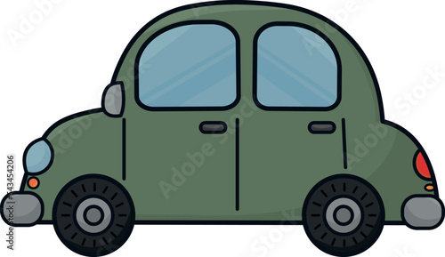 Vector illustration of a cute cartoon car