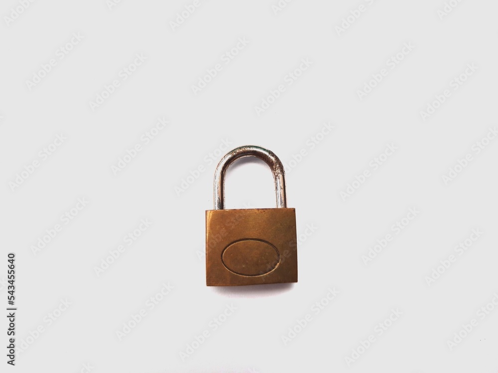 Locked padlock on white background Locked padlock on white background